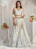 Net Cream Wedding Wear Sequins Work Lehenga Choli